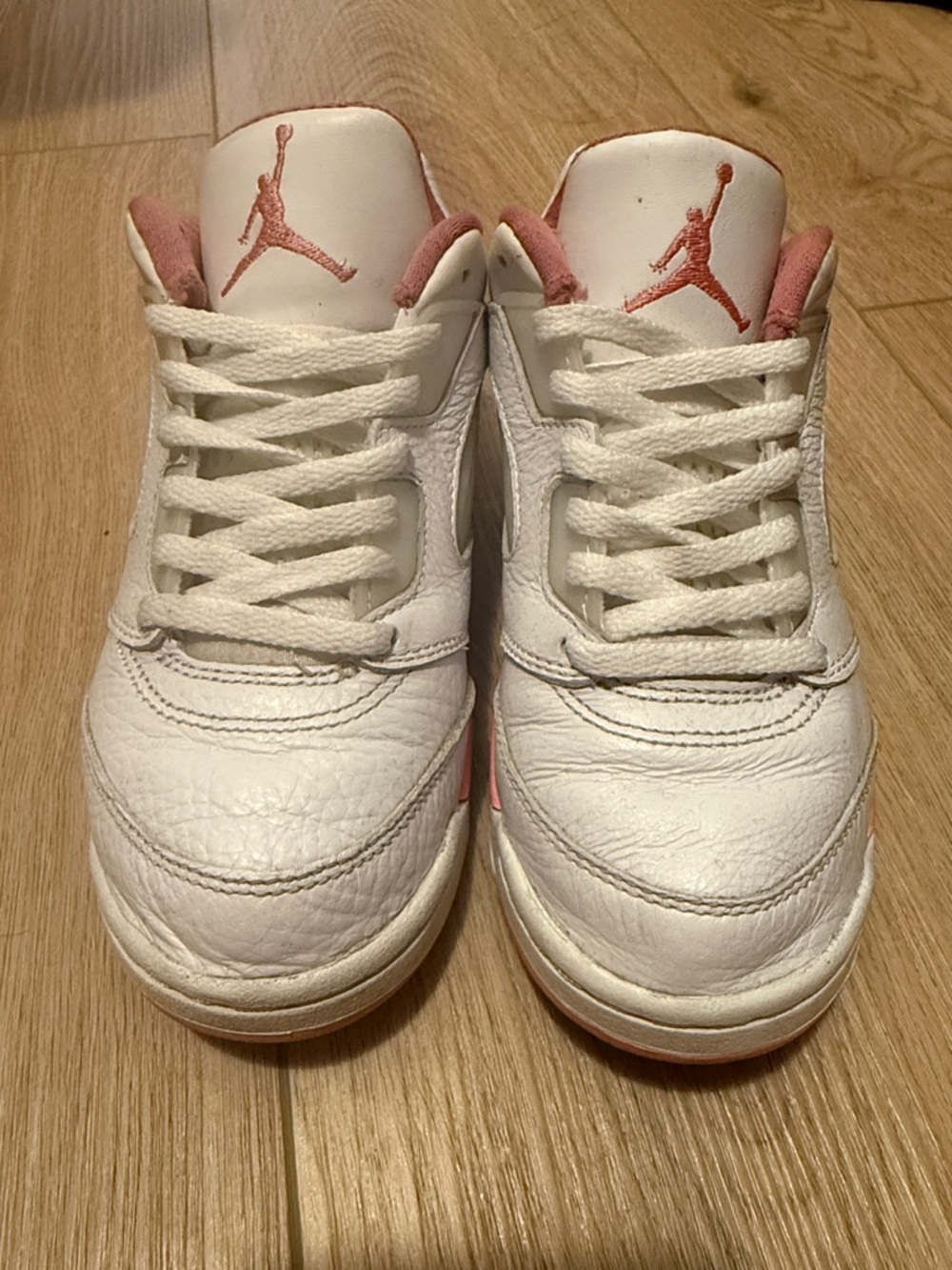 Nike Kids White and Pink Air Jordan Sneakers